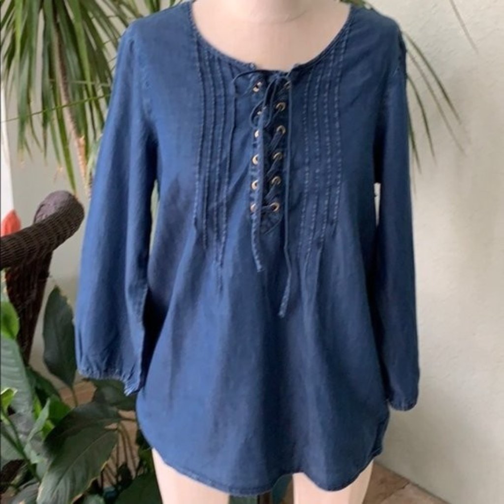 Caribbean Joe Peasant Blouse - Small